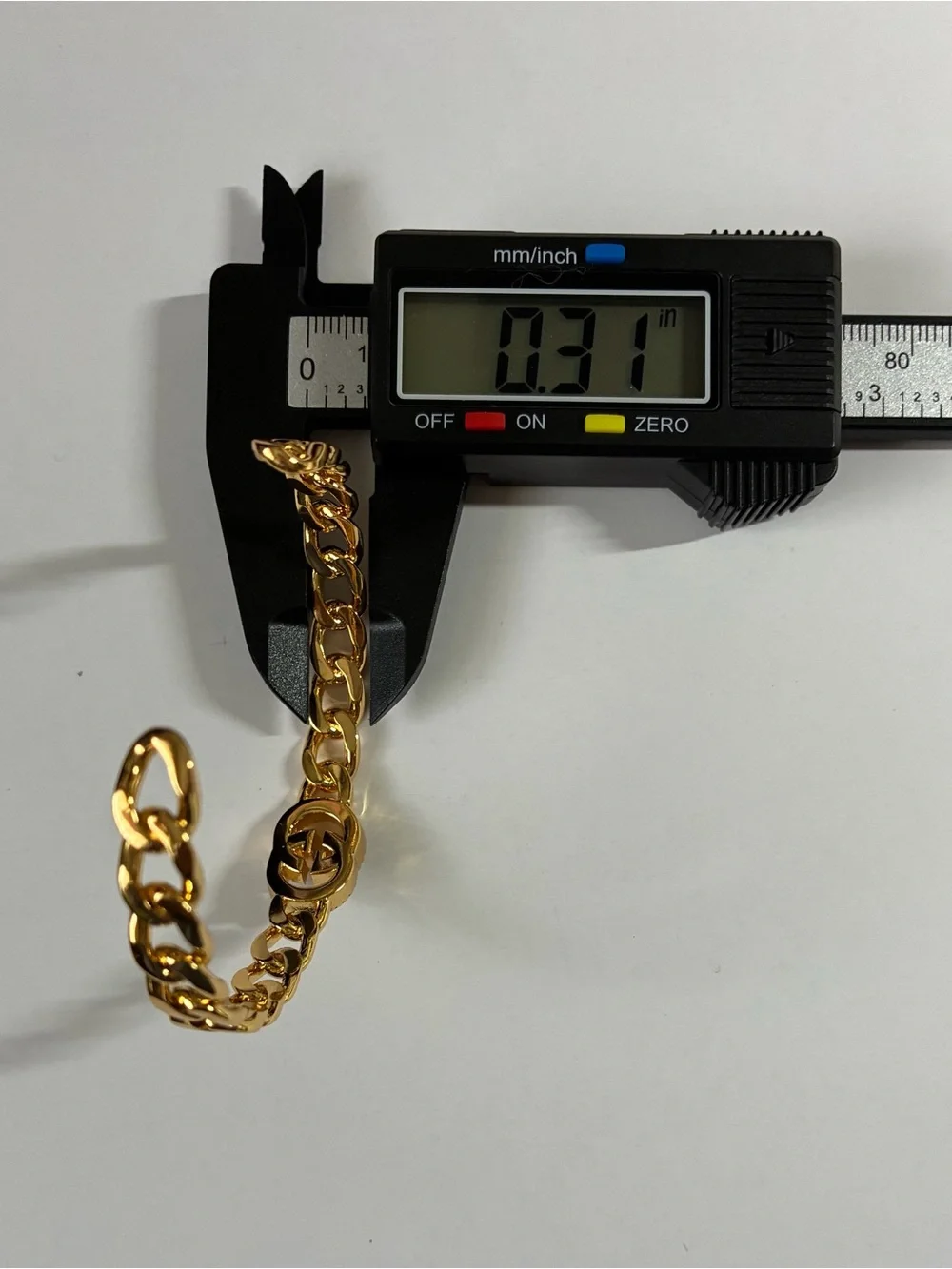 Gold Chain Bracelet with Crystal GG Logo Accent